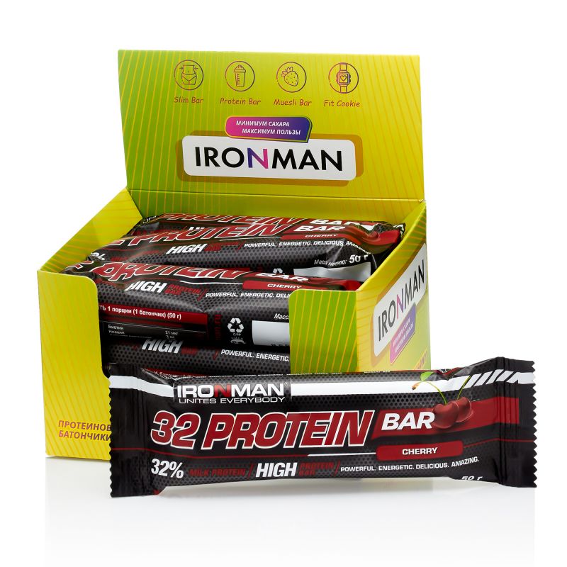 32 Protein bar, шоу-бокс 12x50г, 3 вкуса