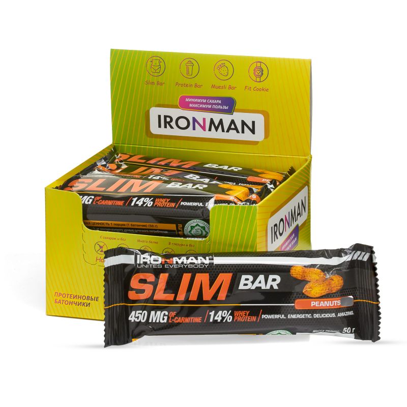 Slim Bar с L-карнитином, шоу-бокс 12x50г, 6 вкусов