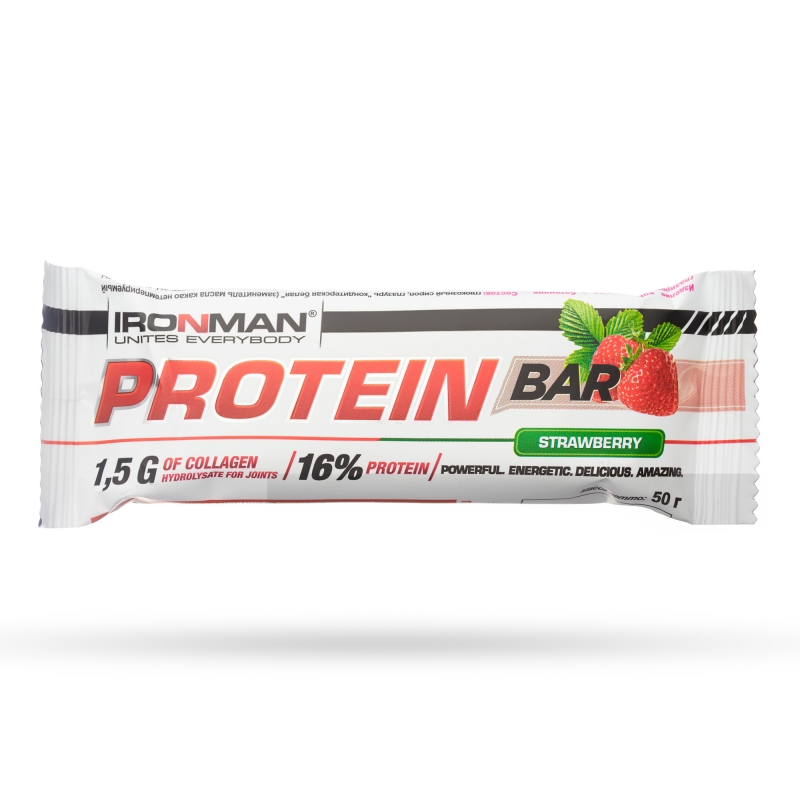 50 г Protein Bar с коллагеном, 7 вкусов, 1 шт.. БАТОНЧИКИ. Питание IRONMAN